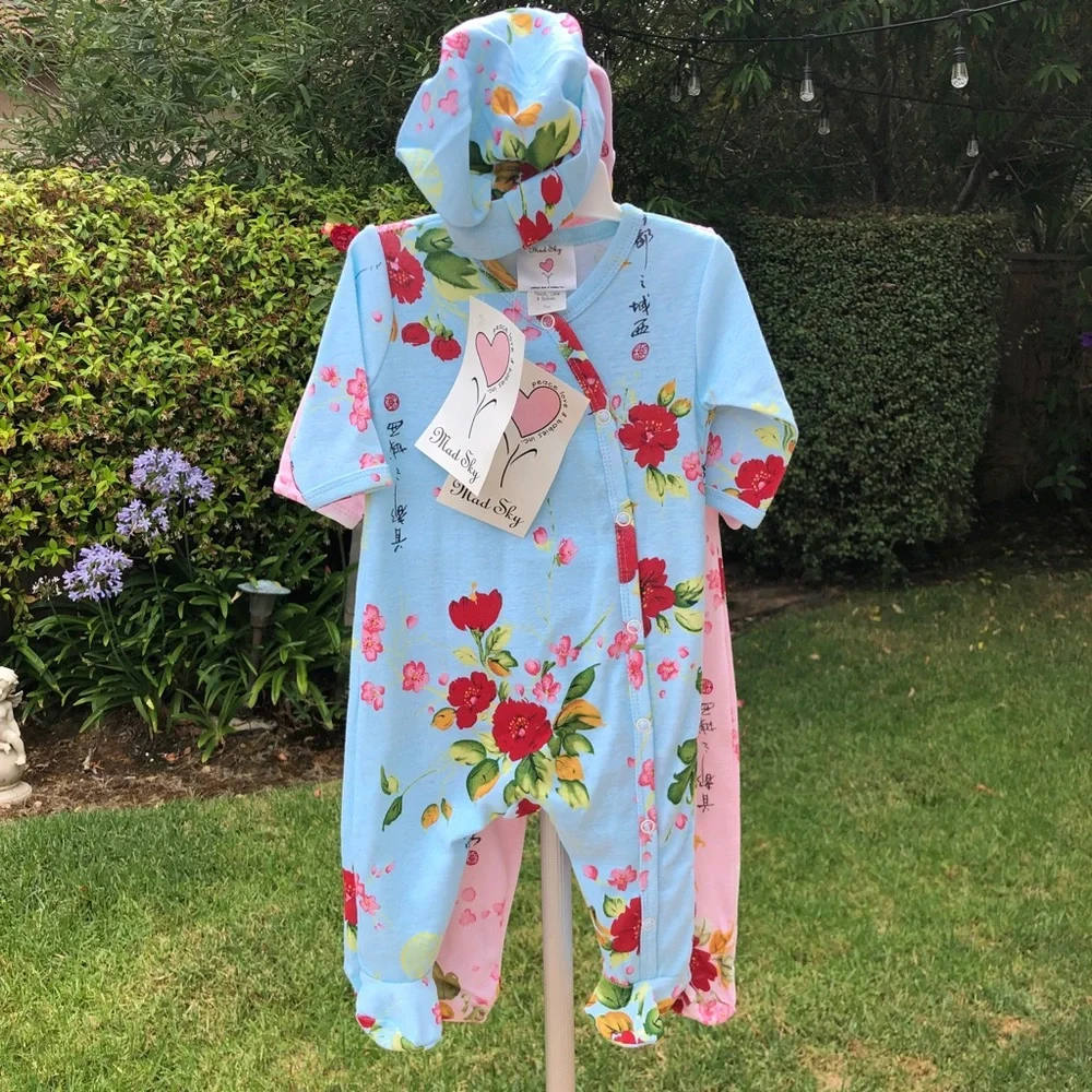 NWT 12 Month MadSky/Peace, Love & Babies PJ‎ Footie Pajamas